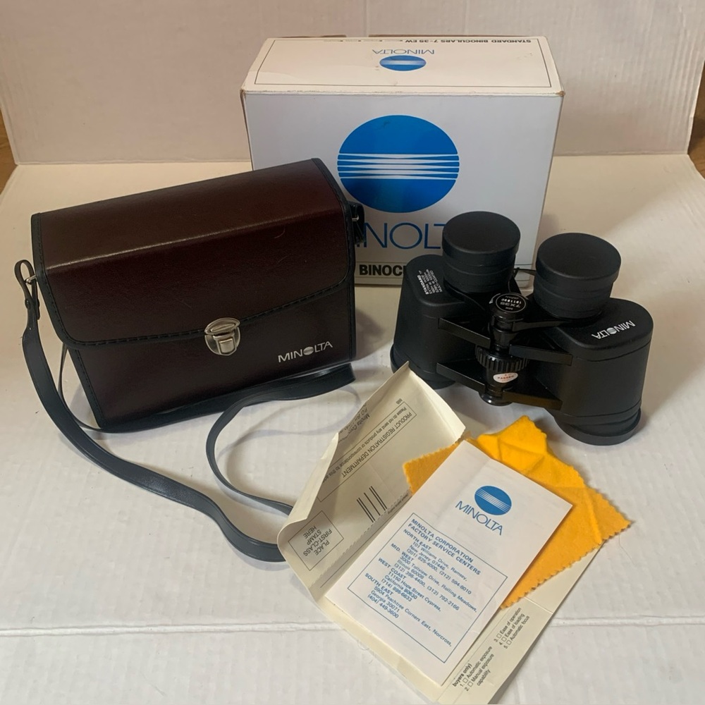 Minolta MK 7x35 Binoculars Extra Wide 11° made in Japan Multi-Coated w/ Case